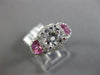 ESTATE WIDE 1.68CT DIAMOND & AAA PINK SAPPHIRE 14K WHITE GOLD 3D ENGAGEMENT RING