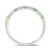 ESTATE .55CT DIAMOND & AAA TSAVORITE 14KT WHITE GOLD 3D WEDDING ANNIVERSARY RING
