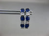 ESTATE 2.7CT DIAMOND & AAA SAPPHIRE 14K WHITE GOLD ROUND & OVAL HANGING EARRINGS