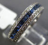 ESTATE .76CT DIAMOND & AAA SAPPHIRE 14K WHITE GOLD 3D INVISIBLE ANNIVERSARY RING