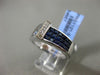 ESTATE WIDE 1.94CT DIAMOND & SAPPHIRE 18KT WHITE GOLD 3D INVISIBLE ETOILE RING