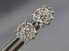 ESTATE .54CT ROUND DIAMOND 14KT WHITE GOLD 3D CLASSIC CLUSTER STUD EARRINGS 8mm