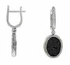 .80CT WHITE & BLACK DIAMOND 14KT WHITE GOLD 3D OVAL LEVERBACK HANGING EARRINGS