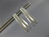 ESTATE .25CT DIAMOND 14KT WHITE GOLD 3D TWO ROW TRIANGULAR OVAL HOOP EARRINGS