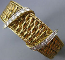 ANTIQUE GRUEN 1.40CT DIAMOND 18K WHITE & YELLOW GOLD HIDDEN WATCH BRACELET#21477