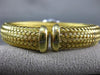 ESTATE LARGE .40CT DIAMOND 14K WHITE & YELLOW GOLD 3D WOVEN OVAL BANGLE BRACELET