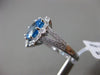 ESTATE LARGE 3.04CT DIAMOND & BLUE TOPAZ 14KT WHITE GOLD 3D FLOWER OPEN FUN RING