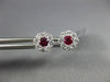 ESTATE .63CT DIAMOND & AAA RUBY 18KT WHITE GOLD 3D CLUSTER FLOWER STUD EARRINGS