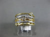 ESTATE WIDE .23CT DIAMOND 14K TWO TONE GOLD MULTI ROW GRADUATING BEZEL LOVE RING