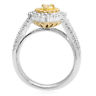ESTATE 1.30CT WHITE & FANCY YELLOW DIAMOND 18KT GOLD PEAR SHAPED ENGAGEMENT RING