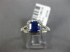 ESTATE 1.43CT DIAMOND & AAA SAPPHIRE 14KT WHITE GOLD SQUARE HALO ENGAGEMENT RING