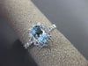 ESTATE 1.12CT DIAMOND & AAA OVAL AQUAMARINE 14KT WHITE GOLD 3D ENGAGEMENT RING