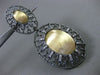 ESTATE EXTRA LARGE 1.25CT DIAMOND 18KT BLACK & YELLOW GOLD OVAL HANGING EARRINGS