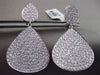 ESTATE MASSIVE 5.59CT DIAMOND 18KT WHITE GOLD DOUBLE PEAR SHAPE HANGING EARRINGS