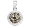 ESTATE .50CT CHOCOLATE FANCY DIAMOND 14KT WHITE GOLD 3D ROUND CLUSTER PENDANT