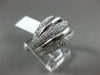 ESTATE WIDE .85CT ROUND DIAMOND 14KT WHITE GOLD MULTI ROW CRISS CROSS LOVE RING