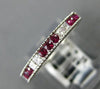 ESTATE .54CT DIAMOND & AAA RUBY 14K WHITE GOLD CLASSIC MILGRAIN ANNIVERSARY RING