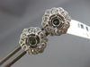 ESTATE .54CT DIAMOND 14K WHITE GOLD 3D HEXAGON FILIGREE SEMI MOUNT STUD EARRINGS