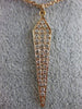 ESTATE .44CT DIAMOND 18K ROSE GOLD 3D TRIANGULAR PAVE ENLONGATED BAR FUN PENDANT