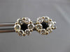 ESTATE LARGE 1.98CT DIAMOND & SAPPHIRE 14KT YELLOW GOLD CLUSTER EARRINGS #24552