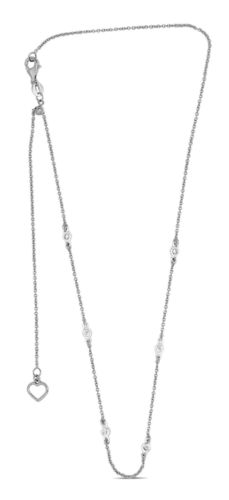 ESTATE .10CT DIAMOND 18K WHITE GOLD & BLACK RHODIUM DIAMOND BY THE YARD NECKLACE