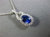ESTATE 1.47CT DIAMOND & AAA SAPPHIRE 14KT WHITE GOLD 3D OVAL FILIGREE PENDANT