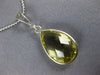 ESTATE 6CT AAA LEMON QUARTZ 14KT WHITE GOLD TEAR DROP PEAR SHAPE BEZEL PENDANT