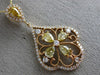 LARGE 1.41CT WHITE & FANCY YELLOW DIAMOND 18KT YELLOW & ROSE GOLD FLOWER PENDANT