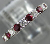 ESTATE .60CT DIAMOND & AAA RUBY 18KT WHITE GOLD SEMI ETERNITY ANNIVERSARY RING