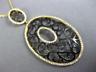 ESTATE LARGE .60CT DIAMOND 18K YELLOW & BLACK GOLD 3D OVAL OPEN FILIGREE PENDANT
