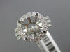 ESTATE LARGE 1.52CT DIAMOND 14KT WHITE GOLD 3D HALO SEMI MOUNT ENGAGEMENT RING