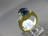 ESTATE LARGE 5.20CT DIAMOND & SAPPHIRE 18KT YELLOW GOLD 3 STONE ENGAGEMENT RING