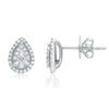 ESTATE .28CT DIAMOND 14KT WHITE GOLD CLASSIC SOLITAIRE DOUBLE HALO STUD EARRINGS