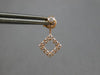 ESTATE .30CT DIAMOND 14KT ROSE GOLD 3D OPEN SQUARE CLASSIC HANGING EARRINGS