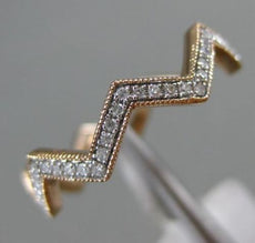 ESTATE .26CT DIAMOND 14KT WHITE & ROSE GOLD 3D ZIG ZAG DIAMOND ETERNITY FUN RING