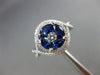 ESTATE LARGE 1.61CT DIAMOND & AAA SAPPHIRE 14KT WHITE GOLD 3D INFINITY HALO RING