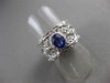 ANTIQUE WIDE 1.01CT DIAMOND & AAA SAPPHIRE 18K WHITE GOLD ETERNITY FILIGREE RING