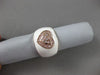 ESTATE WIDE .20CT DIAMOND 14KT ROSE GOLD ETOILE ITALIAN HEART ENAMEL FUN RING