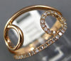 ESTATE WIDE .12CT ROUND DIAMOND 14KT ROSE GOLD CLASSIC DOUBLE LOVE KNOT FUN RING
