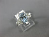 ESTATE 1.42CT DIAMOND & AAA OVAL CUT AQUAMARINE 14KT WHITE GOLD ENGAGEMENT RING