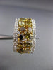 ESTATE GIA LARGE 5.82CT WHITE & FANCY INTENSE DIAMOND 18K TWO TONE GOLD EARRINGS