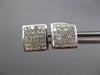ESTATE 1.0CT DIAMOND 14KT WHITE GOLD 3D CLASSIC SQUARE PAVE STUD EARRINGS #19721