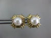 ESTATE AAA SOUTH SEA PEARL 14KT YELLOW GOLD 3D ROUND SQUARE STUD EARRINGS #26241