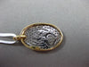 ESTATE LARGE .36CT DIAMOND 14KT WHITE & YELLOW GOLD OVAL HEART FLOATING PENDANT