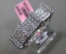 ESTATE WIDE .90CT DIAMOND 18KT WHITE GOLD 3D 5 ROW FLAT WEDDING ANNIVERSARY RING