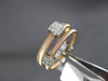 ESTATE WIDE .18CT DIAMOND 14K WHITE & ROSE GOLD 3D SQUARE MESH FLEXIBLE FUN RING