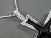 ESTATE LARGE .66CT DIAMOND 18KT WHITE GOLD ENAMEL FLOATING CROSS PENDANT #24564