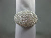 ESTATE LARGE 2.45CT ROUND DIAMOND 18KT WHITE GOLD CLASSIC PAVE PUFF RING #15845