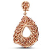 LARGE 39.9CT DIAMOND & AAA ORANGE SAPPHIRE 18KT ROSE GOLD 3D TEAR DROP EARRINGS