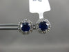 ESTATE 1.45CT DIAMOND & AAA SAPPHIRE 14KT WHITE GOLD ROUND FLOWER STUD EARRINGS